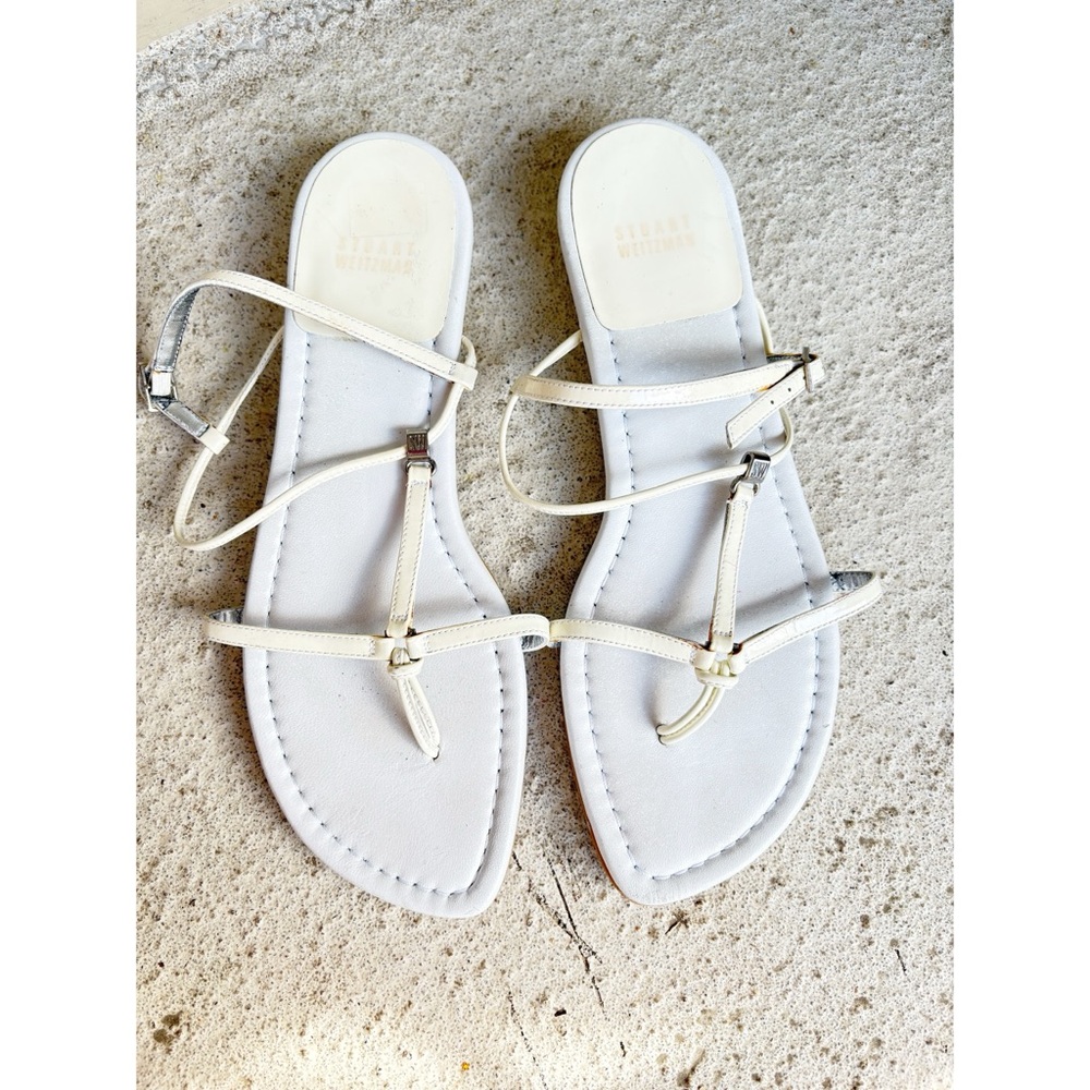 Stuart Weitzman‎ White Strappy Sandals